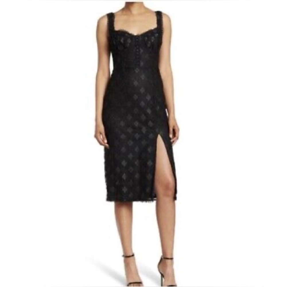 ASTR Hook and Eye Corset Lace Midi Dress